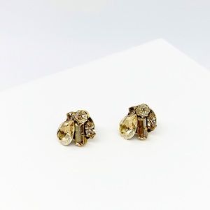 Golden Shadow Swarovski Post Style Earrings by Haute Bride